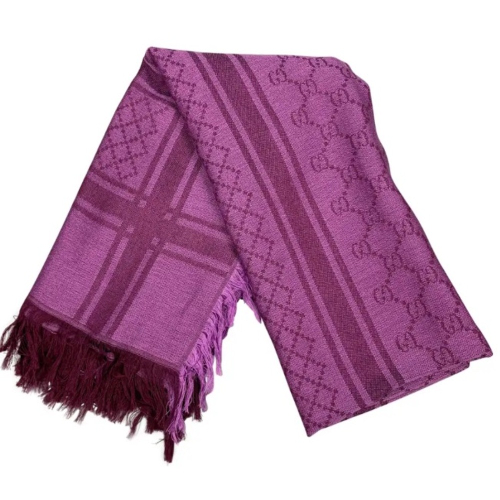 Gucci CC Raspberry Oversized Scarf Shawl | One Size 100% Authentic
